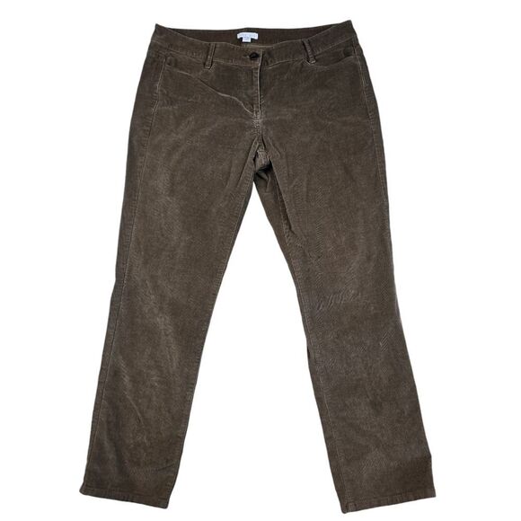J. Jill -1315 Women's Brown Mid Rise Cotton Blend Pockets Corduroy Pants Size 8P - Picture 1 of 8